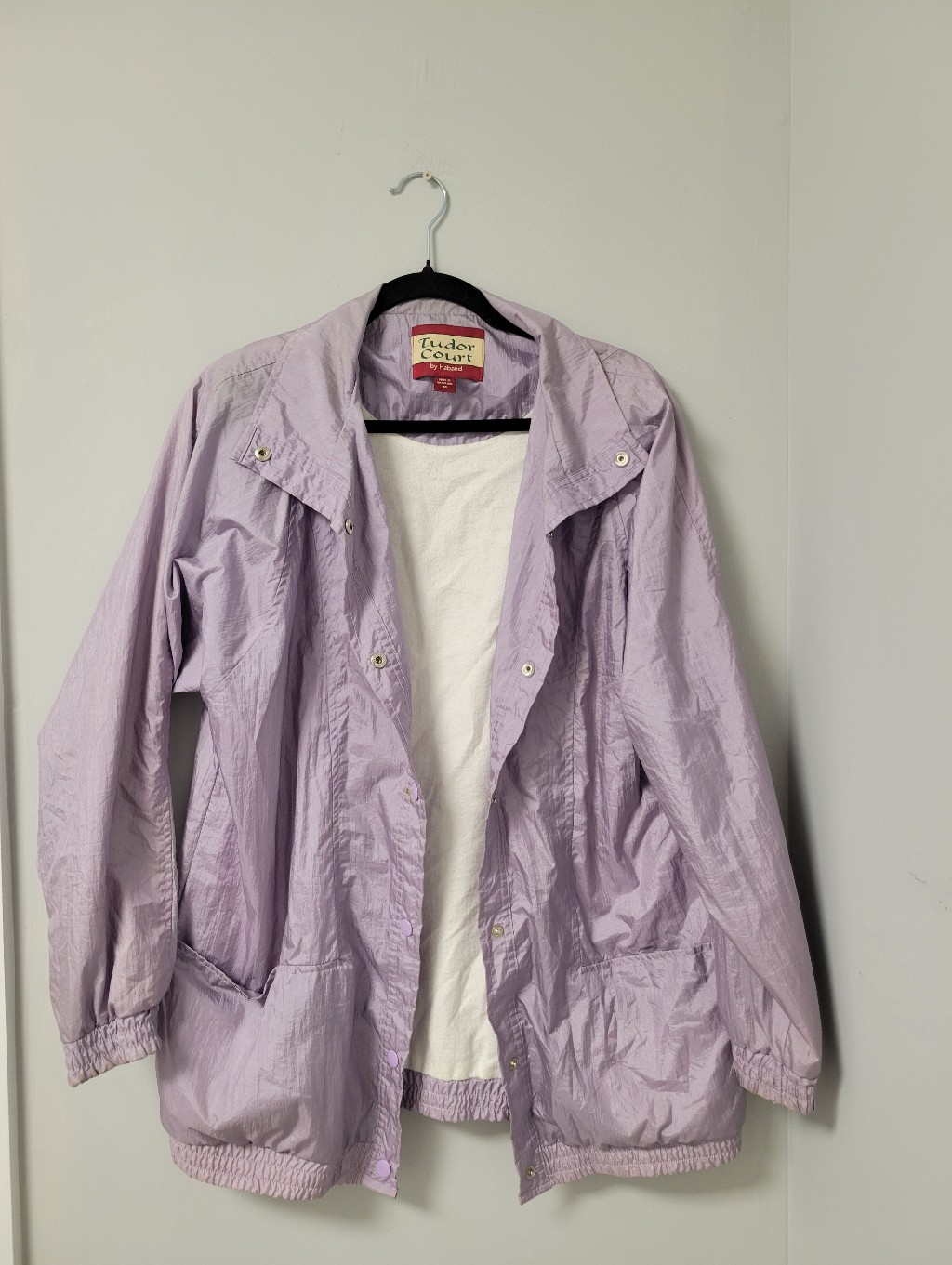 Vintage Tudor Court By Haband Lavender Windbreaker Jacket Size M